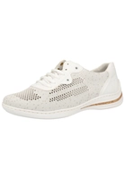 Rieker Sneaker, atmungsfähig, schnürbar, Stoff, für Damen, 80 WHITE SILVER