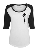 Merchcode Ladies Banksy Baloons Raglan Tee MC095 White/Black