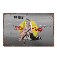 fiftiesstore Sitt'n Pretty Pin Up Zwaar Metalen Bord