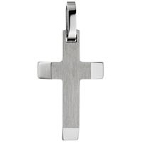 Anhänger Kettenanhänger Kreuz aus Edelstahl mattiert Kreuzanhänger