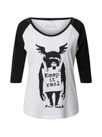 Merchcode Ladies Banksy Ape Raglan Tee MC098 White/Black