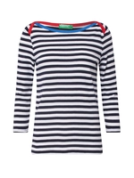Benetton Online exclusive, T-shirt Aus Reiner Baumwolle Mit 3/4-ärmeln,  Dunkelblau, Damen