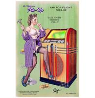 fiftiesstore Ami Top Flight Jukebox Pin-UpThe Unknown Pinup' Zwaar Metalen Bord 44,5 x 29 cm