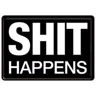 fiftiesstore Shit Happens Metalen Postkaart