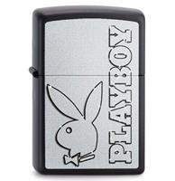 fiftiesstore Zippo Aansteker Playboy Logo Grijs/Zwart