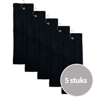 The One Towelling The One Golfhanddoek 450 gram Zwart (5 stuks)