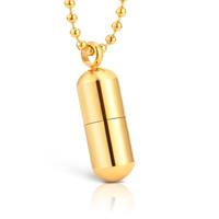 lgtjwls LGT Jewels heren ketting Edelstaal Pill Case Goudkleurig