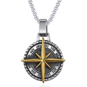 mendes heren ketting Edelstaal Kompas Amulet