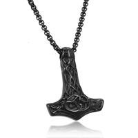 heren ketting Edelstaal Viking Thors Hamer Zwart