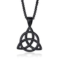 mendes Heren ketting  Edelstaal Triquetra Knoop Zwart