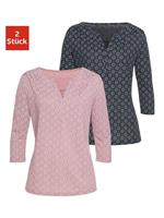 3/4-Arm-Shirt 3/4-Arm-Shirts blau Damen 