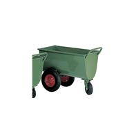 Wagen voor kunststof bak, 190 l, luchtbanden, hoogte zonder duwbeugel 730 mm