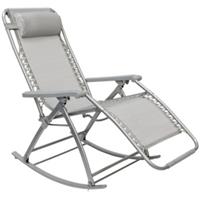AMANKA Garten Liegestuhl Campingliege Gartenliege Sonnenliege grau