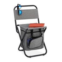 Campinghocker mit Lehne grau
