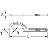 Kstools Fester Hakenschlüssel mit Nase, 52-55 mm
