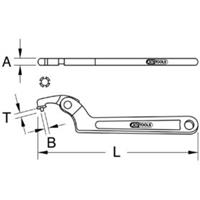 Kstools Gelenk-Hakenschlüssel mit Zapfen, 50-120mm