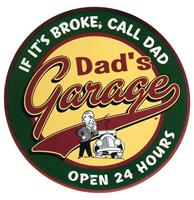 Fiftiesstore Dad's Garage Open 24 Hours Metalen Bord 60 cm