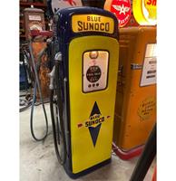 Fiftiesstore Martin & Schwartz Blue Sunoco Benzinepomp - Gerestaureerd