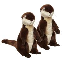 2x stuks pluche otter knuffeldier 28 cm -