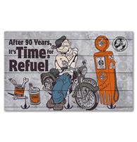 Fiftiesstore Popeye - After 90 Years It's Time For A Refuel Houten Kapstok - 50 x 30 cm