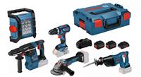 Bosch 0615990M2X Accu toolkit 5 Toolkit 18V GSB 18V-60 C + GWS 18V-10 C + GBH 18V-26 + GSA 18V-LI + GLI 18V-1200 C - 1x ProCORE 18V 4,0Ah + 2x ProCORE18V 8,0Ah