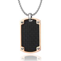 Tom Jaxon Dogtag kettinghanger Edelstaal Carbon Rosegoud Zwart