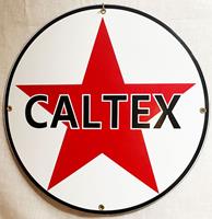 Caltex Logo Rond Emaille Bord 30 cm