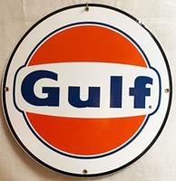 Fiftiesstore Gulf 1963 Rond Emaille Bord 30 cm