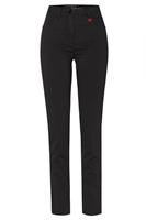 Relaxed By Toni Stoffhose "Meine beste Freundin", Slim, Strass, Herz-Anhänger, für Damen, schwarz