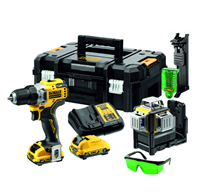 DeWalt DCK212D2T | Combiset | Schroef/boormachine DCD701 + Zelfnivellerende multilijnlaser | 12V XR | 3x 360° | Groen &VerticalLine