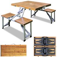 Deuba Campingtafel Hout Aluminium 85,5x72x65cm