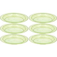 6x Groen Plastic Borden/bordjes 20 Cm - Kunststof Servies - Koken En Tafelen - Camping Servies - Ontbijtbordje Kinderen