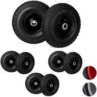 RELAXDAYS 8 x Sackkarrenrad 3.00-4 im Set, luftbereift, bis 100 kg, 260 x 85 mm, Ersatzrad Sackkarre, Stahlfelge, schwarz