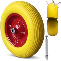 DEUBA Gardebruk Schubkarrenrad 4.80/4.00-8 Ø 390mm 200 kg Achse Schubkarrenreifen Felge Ersatzrad Gartenkarre PU-Schaum