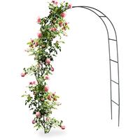 RELAXDAYS Torbogen Rankhilfe für Kletterpflanzen und Rosen 240 cm, Rosenbogen aus Metall witterungsbeständig, grün
