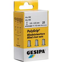 GESIPA BLINDNIETTECHNIK Blindnietmutter PolyGrip Nietschaft dxl 11x20mm M8 Alu 25 St.GESIPA