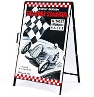 Fiftiesstore Gilmore Stadium Midget Automobile Races Metalen Frame Met Bord