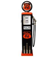 Phillips 66 8 Ball Deluxe Elektrische Benzinepomp Met Voet - Zwart & Oranje - Reproductie