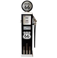 Route 66 8 Ball Deluxe Elektrische Benzinepomp Met Voet - Zwart & Wit - Reproductie