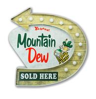Mountain Dew Sold Here Bord Met Pijl - Led Lampjes