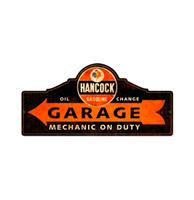 Fiftiesstore Hancock Oil Garage Zwaar Metalen Bord 66x30 cm