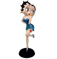 Fiftiesstore Betty Boop Blowing Kiss Beeld (Blauw Glitter)