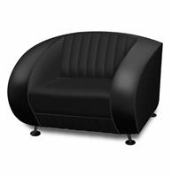 Fiftiesstore Bel Air Sofa Stoel SF-01 - Volledig Zwart