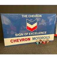 Fiftiesstore Groot Chevron Motor Oils Emaille Bord