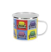VW Käfer Tasse emailliert 500ml - Multicolor bunt