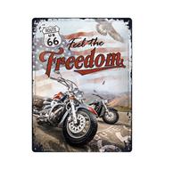 Fiftiesstore Tinnen Bord 30 x 40 Route 66 Freedom