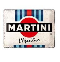 Fiftiesstore Tinnen Bord 30 x 40 Martini - L'Aperitivo Racing Stripes