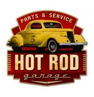 Hot Rod Garage Parts and Service Zwaar Metalen Bord