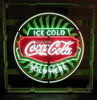 Coca-Cola Ice Cold Neon Verlichting Met Achterplaat - 100 cm ø