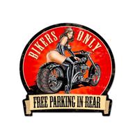 Fiftiesstore Bikers Only Heavy Zwaar Metalen Bord 41 x 38 cm